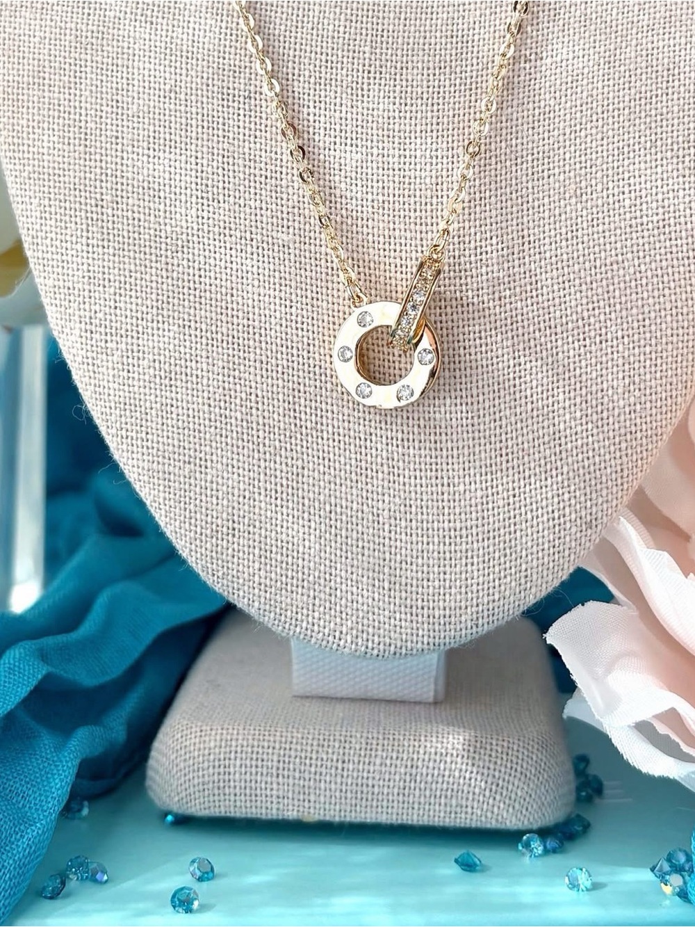 Park Lane “CELINE” Dainty Linked Circles Gold Necklace - Picture 5 of 9